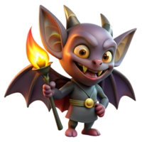 beautiful artistic A mischievous imp with bat wings and a wicked grin, holding a glowing ember, illuminated by flickering firelight. Art style dark fantasy illustration exclusive png