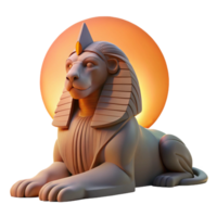 impressive vintage A mysterious sphinx with a lion's body and a human head, gazing into the distance, illuminated by the setting sun. Art style mythical creature art 4K png