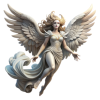 vibrant vintage A graceful harpy with eagle wings and the face of a beautiful woman, soaring through a stormy sky. Baroque style with dynamic, swirling composition original png