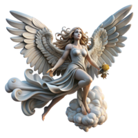 beautiful rustic A graceful harpy with eagle wings and the face of a beautiful woman, soaring through a stormy sky. Baroque style with dynamic, swirling composition detailed png
