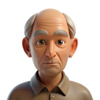 magnificent artistic Close-up portrait of an elderly man with deep wrinkles and a thoughtful expression, illuminated by a single, overhead spotlight, hyperrealistic style high quality png