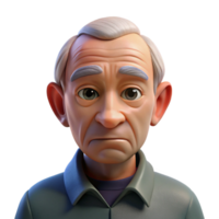 wonderful modern Close-up portrait of an elderly man with deep wrinkles and a thoughtful expression, illuminated by a single, overhead spotlight, hyperrealistic style genuine png
