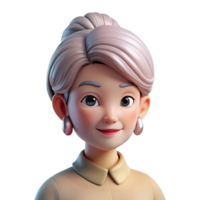 extraordinary artistic Portrait of a mature woman with silver hair pulled back in a bun, wearing pearl earrings, lit by a soft, diffused light, classical realism style high resolution png