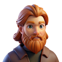 stunning artistic Portrait of a man with a long, flowing beard and kind eyes, lit by a warm, back light, painted in the style of pre-raphaelite brotherhood high resolution png