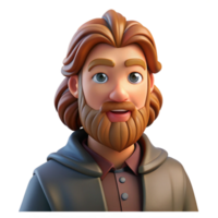 vibrant classic Portrait of a man with a long, flowing beard and kind eyes, lit by a warm, back light, painted in the style of pre-raphaelite brotherhood high quality png