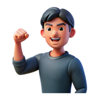 magnificent modern Portrait of a person with a determined expression, clenching their fist, lit by a strong, heroic light, motivational style 4K png