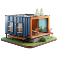 wonderful contemporary Shipping container home, repurposed containers transformed into a modern dwelling, sustainable and innovative, architectural rendering style, detailed png
