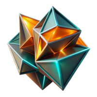 stunning rustic Fractured geometric shapes in vibrant, contrasting hues of teal and orange, with a neon glow outlining each shard. Cyberpunk style, high contrast lighting professional png