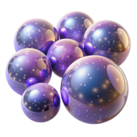 dramatic modern A field of floating, translucent orbs, each containing a miniature galaxy, illuminated by a soft, celestial glow. Dreamlike, ethereal style, soft focus exclusive png