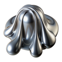 dramatic abstract A cascade of flowing, liquid metal, in shades of silver and chrome, reflecting the surrounding light. Fluid, dynamic style, high-contrast lighting authentic png