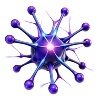 wonderful modern A network of interconnected, glowing neurons, firing and pulsing with energy, in shades of electric blue and purple. Bio-organic, scientific style, dynamic, pulsing lighting authentic png