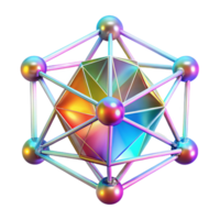 magnificent rustic A network of interconnected, glowing crystals, refracting light in a spectrum of rainbow colors. Geometric, crystalline style, dynamic, refracting lighting 4K png