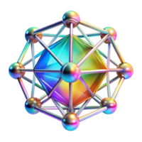 extraordinary classic A network of interconnected, glowing crystals, refracting light in a spectrum of rainbow colors. Geometric, crystalline style, dynamic, refracting lighting genuine png