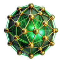 wonderful modern A web of interconnected, glowing lines, forming a complex circuit board pattern, in shades of green and gold. Technological, futuristic style, vibrant, glowing lighting premium png