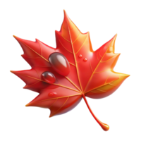 vibrant vintage A single, perfect dewdrop clinging to a vibrant red maple leaf, illuminated by soft morning sunlight, macro photography, hyperrealistic style exclusive png