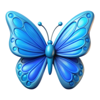 stunning classic A single, vibrant blue butterfly with intricate wing patterns, soft diffused light, fantasy art style detailed png