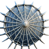 extraordinary rustic A close-up of a spider web covered in dew, sparkling in the morning sun, macro photography style detailed png