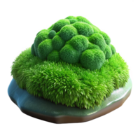 elegant abstract A patch of vibrant green moss on a rock, dappled forest light, macro photography style original png