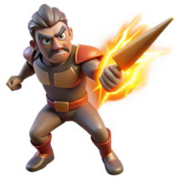 impressive minimalist A powerful cyclops forging a lightning bolt, sparks flying, dramatic backlighting, Frank Frazetta style high resolution png