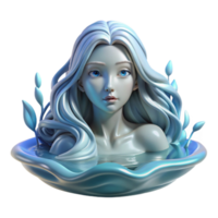 elegant rustic A serene water nymph, her hair flowing like liquid silver, emerging from a crystal-clear spring, illuminated by dappled sunlight, in a pre-Raphaelite style exclusive png