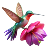 stunning minimalist A hummingbird hovering near a vibrant fuchsia flower, macro photography, soft diffused light 4K png