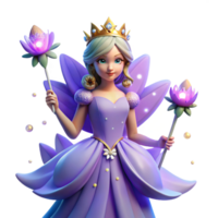 extraordinary rustic A beautiful fairy queen holding a magic wand, surrounded by glowing flowers in a moonlit glade. Fantasy style high resolution png