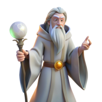 extraordinary creative A wise old wizard with a long white beard and flowing robes, holding a glowing orb, in a dimly lit, mysterious chamber, painted in a classic fantasy art style professional png