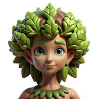 extraordinary rustic A beautiful dryad with bark-like skin and leafy hair, emerging from a giant oak tree, illuminated by dappled sunlight, in a detailed, naturalistic style genuine png