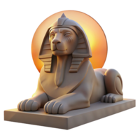 elegant classic A mysterious sphinx with the body of a lion and the head of a human, posing regally, illuminated by the setting sun, in a enigmatic, ancient style premium png