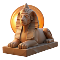 impressive rustic A mysterious sphinx with the body of a lion and the head of a human, posing regally, illuminated by the setting sun, in a enigmatic, ancient style 4K png