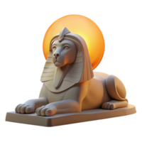elegant traditional A mysterious sphinx with the body of a lion and the head of a human, posing regally, illuminated by the setting sun, in a enigmatic, ancient style original png