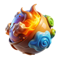 extraordinary classic A powerful elemental with glowing earth, air, fire, and water swirling around its body, illuminated by the combined elements, in a dynamic, abstract style genuine png