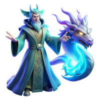 serene rustic A powerful sorcerer summoning a spectral dragon, illuminated by the ethereal glow of the dragon, in a dramatic, magical style genuine png