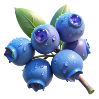 extraordinary contemporary A cluster of dew-kissed blueberries on a branch, macro photography, soft morning light, bokeh effect authentic png