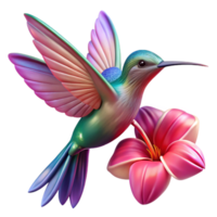 wonderful classic A hummingbird hovering near a vibrant fuchsia flower, iridescent feathers, motion blur, dynamic lighting high resolution png