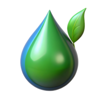 wonderful traditional A single raindrop on a green leaf, reflecting the surrounding environment, macro photography, realistic rendering genuine png