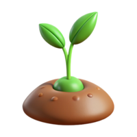 extraordinary modern A sprouting seedling pushing through the soil, delicate green leaves, soft earth tones, macro photography high resolution png