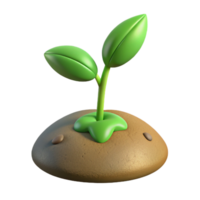 impressive rustic A sprouting seedling pushing through the soil, delicate green leaves, soft earth tones, macro photography 4K png