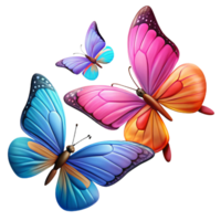 impressive creative A group of butterflies in flight, colorful wings, dynamic motion, nature photography style original png