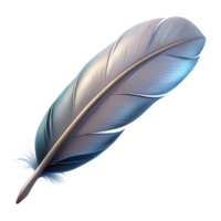 magnificent abstract A single feather floating in the air, delicate barbs and filaments, soft light, realistic rendering premium png