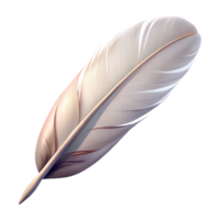 elegant minimalist A single feather floating in the air, delicate barbs and filaments, soft light, realistic rendering high quality png