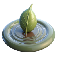 impressive artistic A single leaf floating on water, ripples and reflections, soft light, minimalist style authentic png