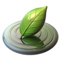 impressive contemporary A single leaf floating on water, ripples and reflections, soft light, minimalist style high resolution png