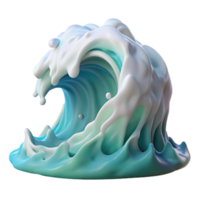 extraordinary minimalist A wave crashing on the shore, dynamic motion, white foam, ocean landscape, realistic rendering 4K png