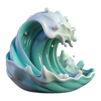 magnificent abstract A wave crashing on the shore, dynamic motion, white foam, ocean landscape, realistic rendering genuine png