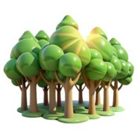 magnificent artistic A group of trees in a forest, sunlight filtering through leaves, dappled light, realistic style original png