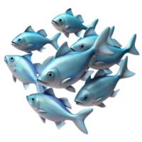 dramatic modern A school of fish swimming in unison, dynamic movement, underwater scene, realistic rendering high resolution png