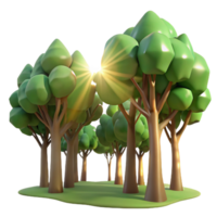 wonderful vintage A group of trees in a forest, sunlight filtering through leaves, dappled light, realistic style original png