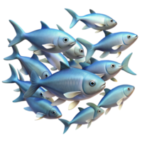 serene vintage A school of fish swimming in unison, dynamic movement, underwater scene, realistic rendering detailed png