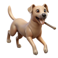 magnificent modern A playful dog fetching a stick, park setting, bright daylight, photography style detailed png